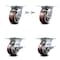 Service Caster 4 Inch Polyurethane Swivel Caster Swivel Locks 2 Brakes, 2PK SCC-35S420-PPUB-BSL-2-SLB-2 - alternate 1